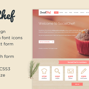 SocialChef – Social Recipe HTML Template